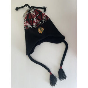 Old Time Sports Chicago Blackhawk Beanie with Tassels